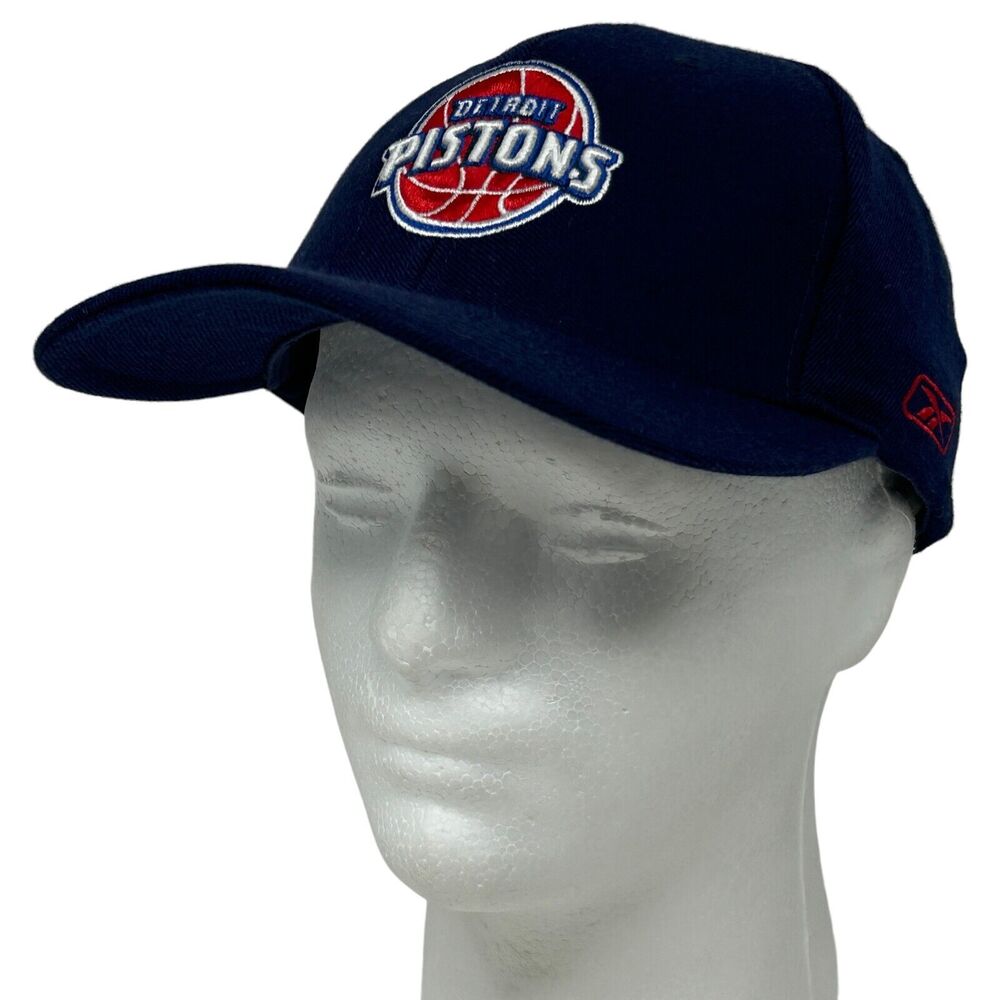Detroit Pistons Hat Cap Strapback Blue Reebok Wool Blend Basketball NBA 6 Panel